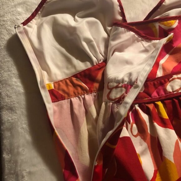 A.N.A. "Pucci Style" Halter Sundress; Orange and Red; NWOT; Size 8; SUMMER! - Picture 4 of 7